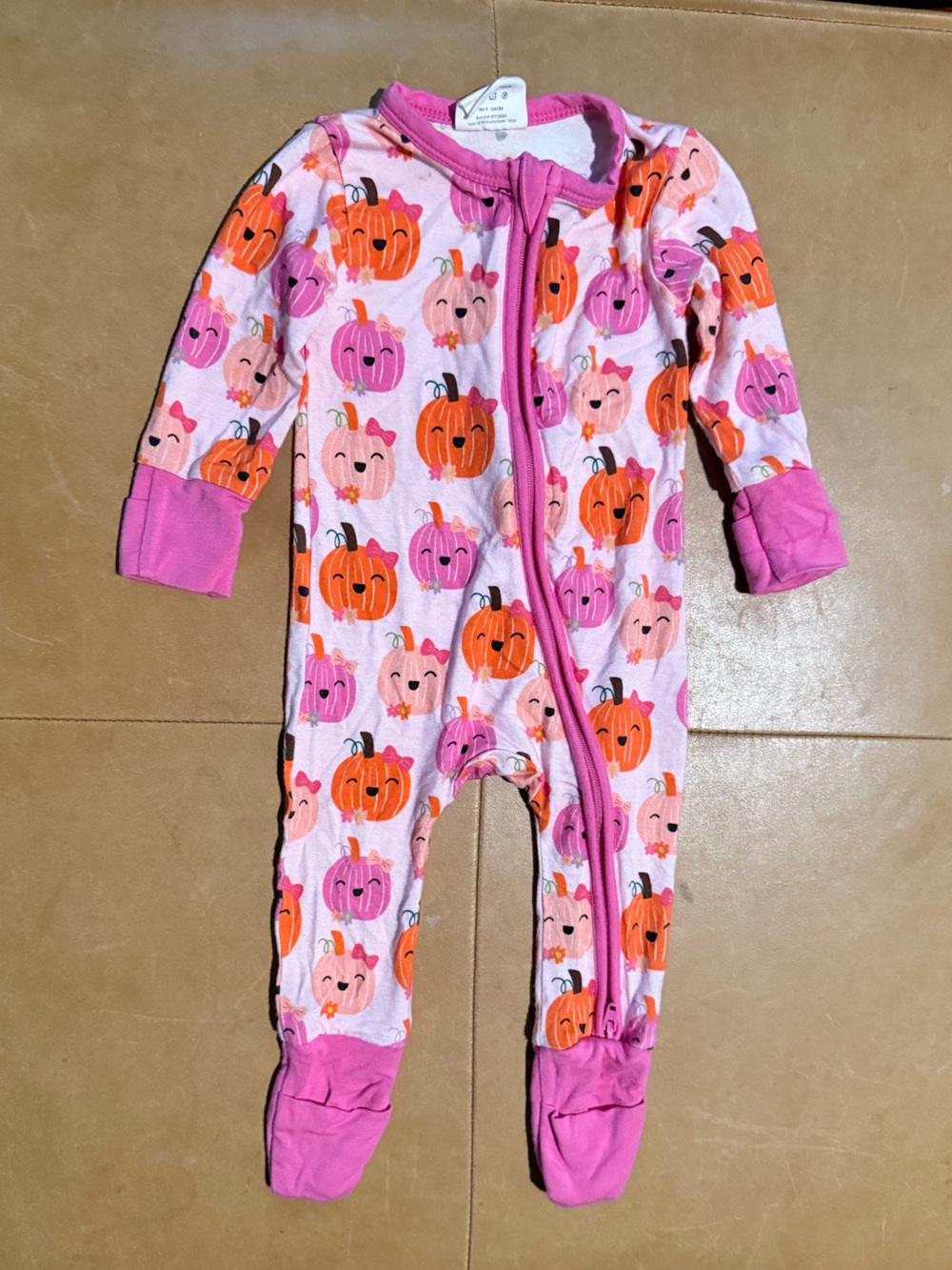 Spearmint Love Viscose Bamboo Pumpkin Footie 0-3M